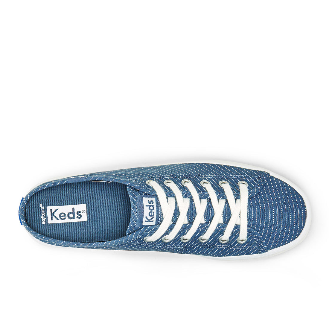 Women's Kickstart Mule Canvas Stripe Blue — Casual