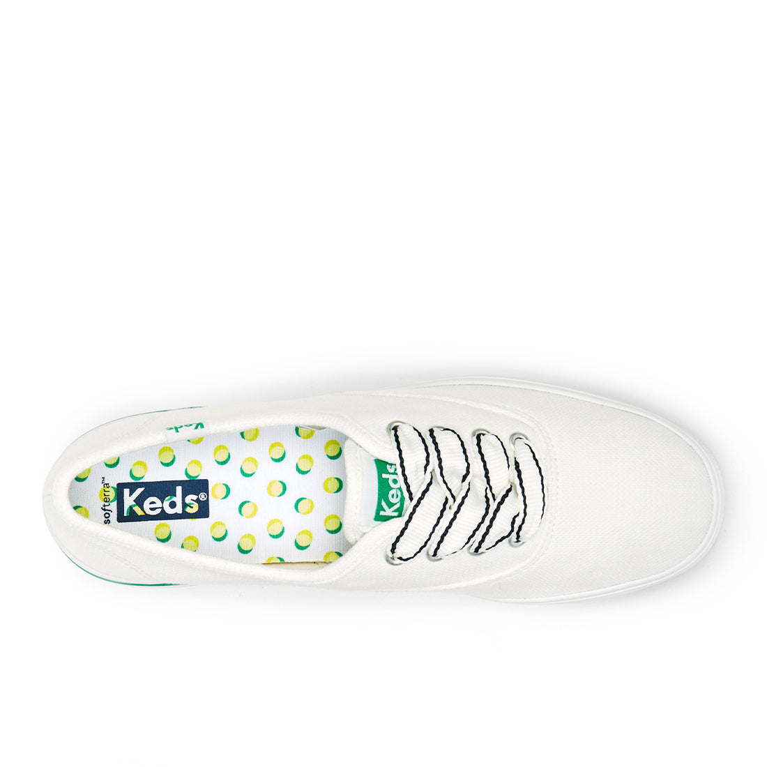 Women's The Platform Pique Stripe Canvas Sneaker White/Green