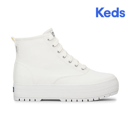 Women's The Platform Mid Lug Canvas Snow White — Elevated