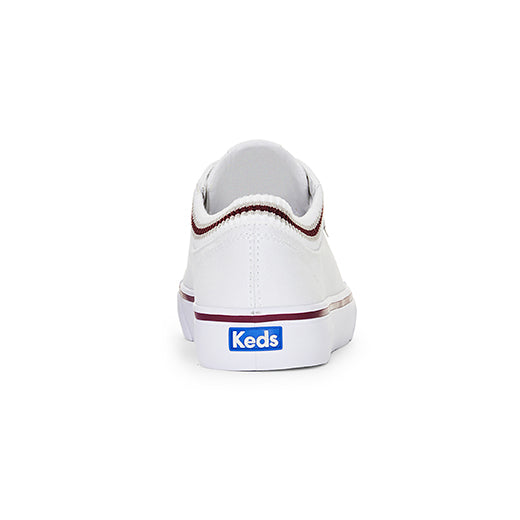 Women's Jump Kick Rib Knit Collar White/Burgundy