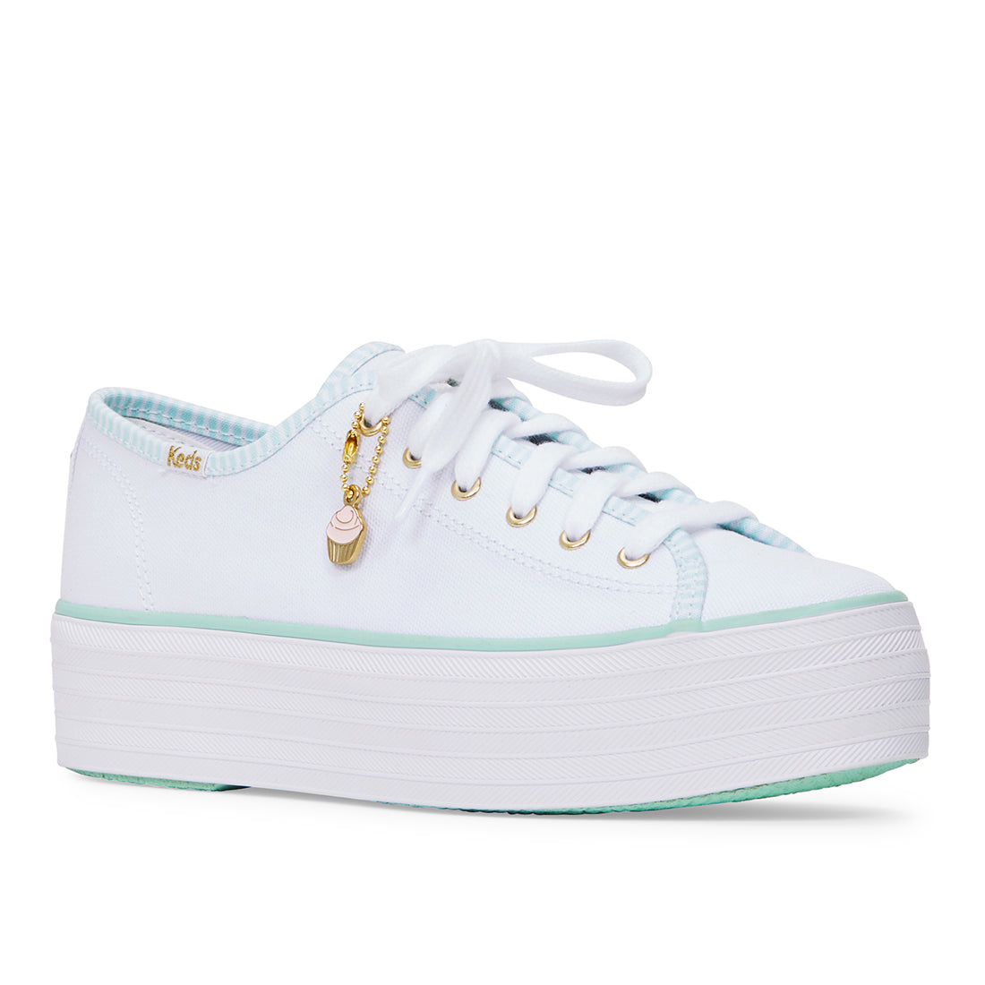 Women's Triple Up MB Piping Sneaker White/Green — Versatile