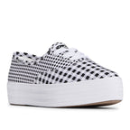 Women's Point Canvas Gingham Sneaker Black/White
