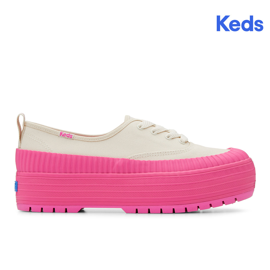 Keds Womens' The Platform Lug Weatherized Oatmeal/Pink — Elevated