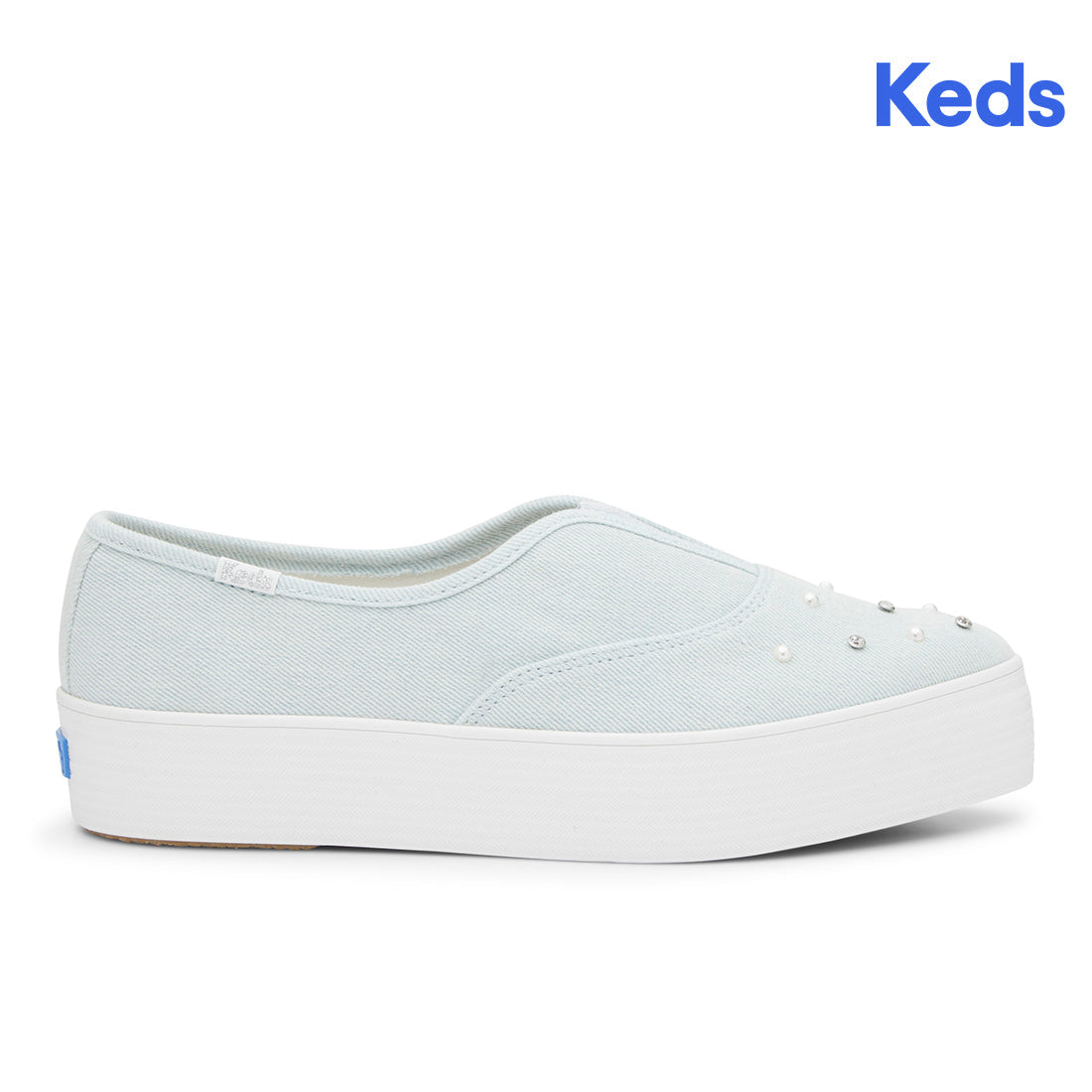 Keds Womens' Point Slip Textile Denim — Easygoing