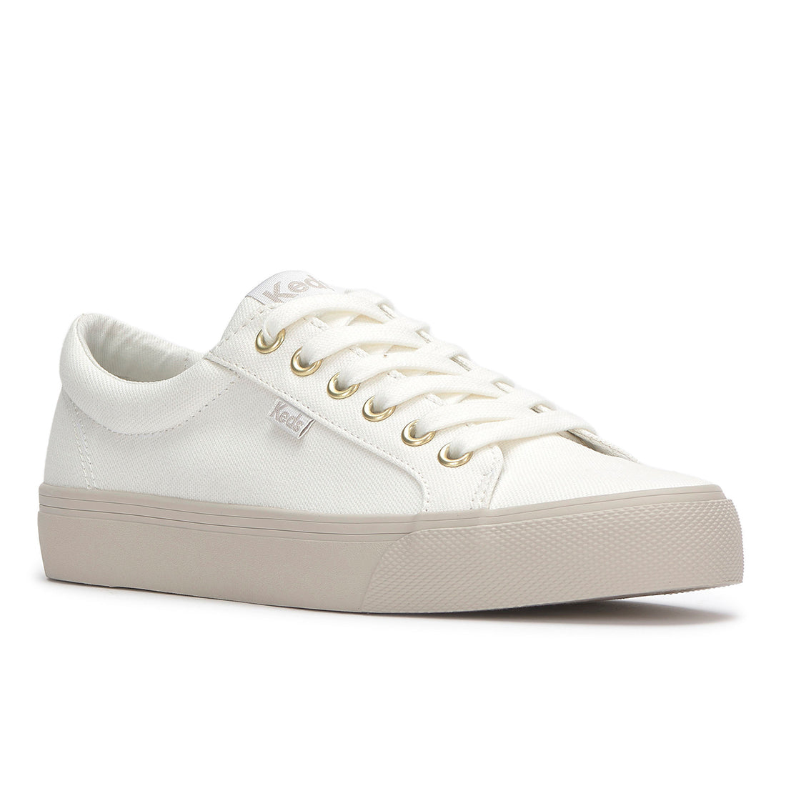 Women's Jump Kick Canvas Tone Off Foxing Sneaker Snow White — Casual