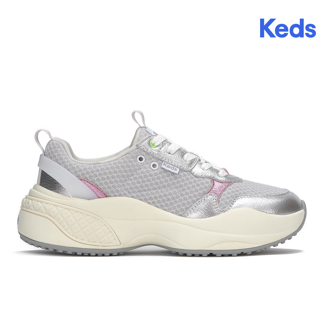 Women's Cross City Trainer Leather/Mesh Sneaker Grey/Silver — Polished