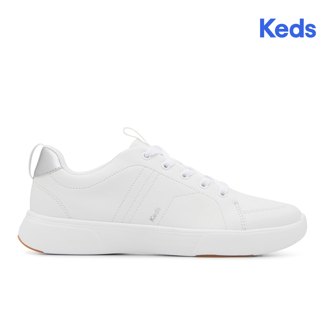 Women's Blisswalk Lace Pu Sneaker White/Silver — Classic