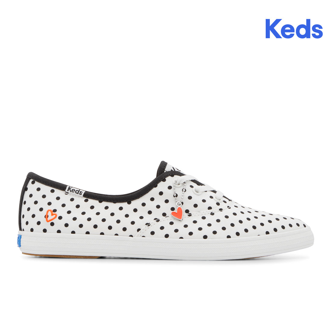 Womens Champion Point Low Canvas Small Polka Dot Sneaker Snow White/Black — Casual