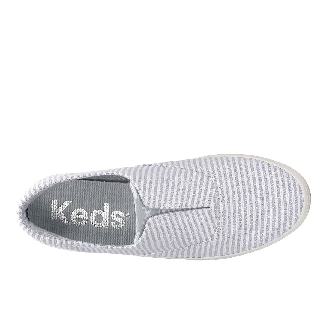 Womens Champion Round Toe Slip Ticking Stripe Sneaker Gray — Easygoing