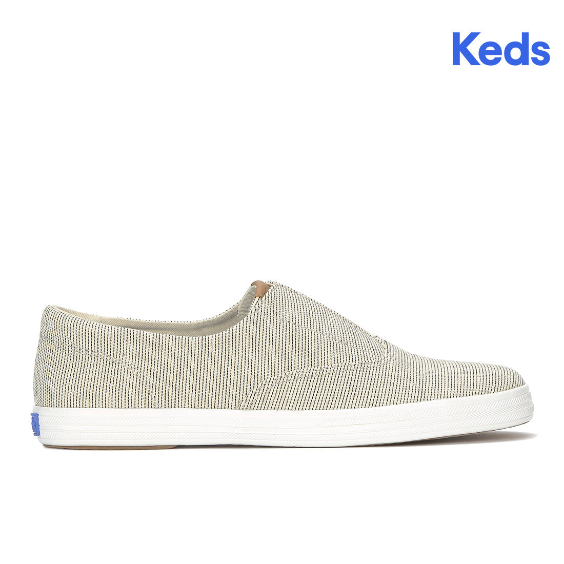 Keds Champion Round Toe Slip Seed Stripe Sneaker Cream — Easygoing