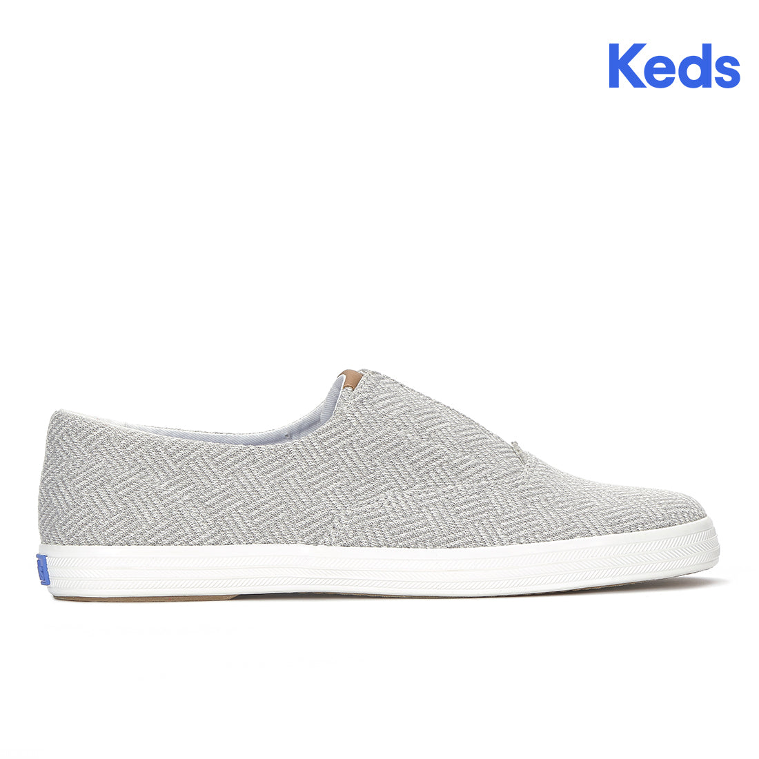 Keds Champion Round Toe Slip Crosshatch Textile Sneaker Light Grey — Easygoing