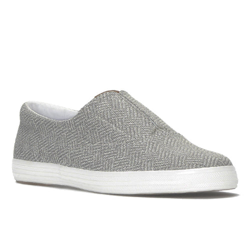 Keds Champion Round Toe Slip Crosshatch Textile Sneaker Light Grey — Easygoing