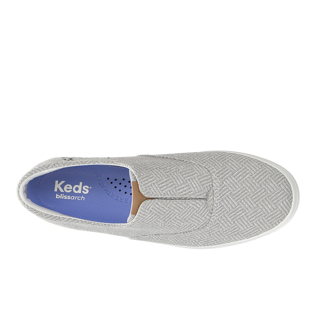 Keds Champion Round Toe Slip Crosshatch Textile Sneaker Light Grey — Easygoing