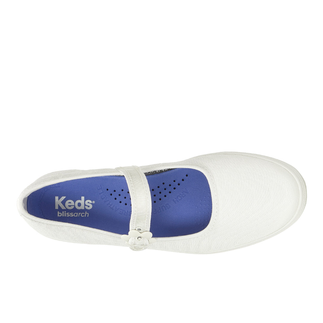 Women's Maisie Mary Jane Grosgrain White Sneaker — Versatile