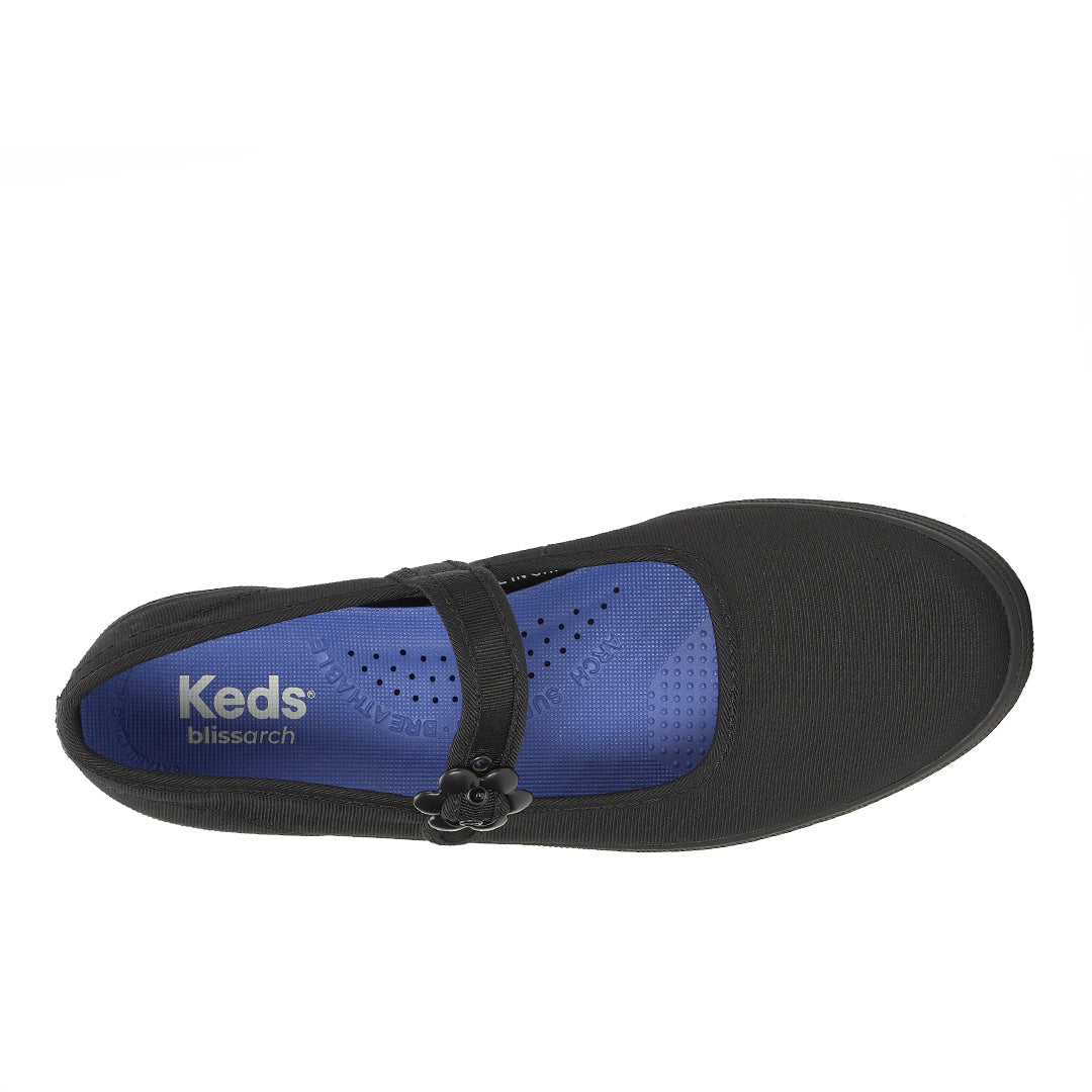 Women's Maisie Mary Jane Grosgrain Black/Black Sneaker — Versatile
