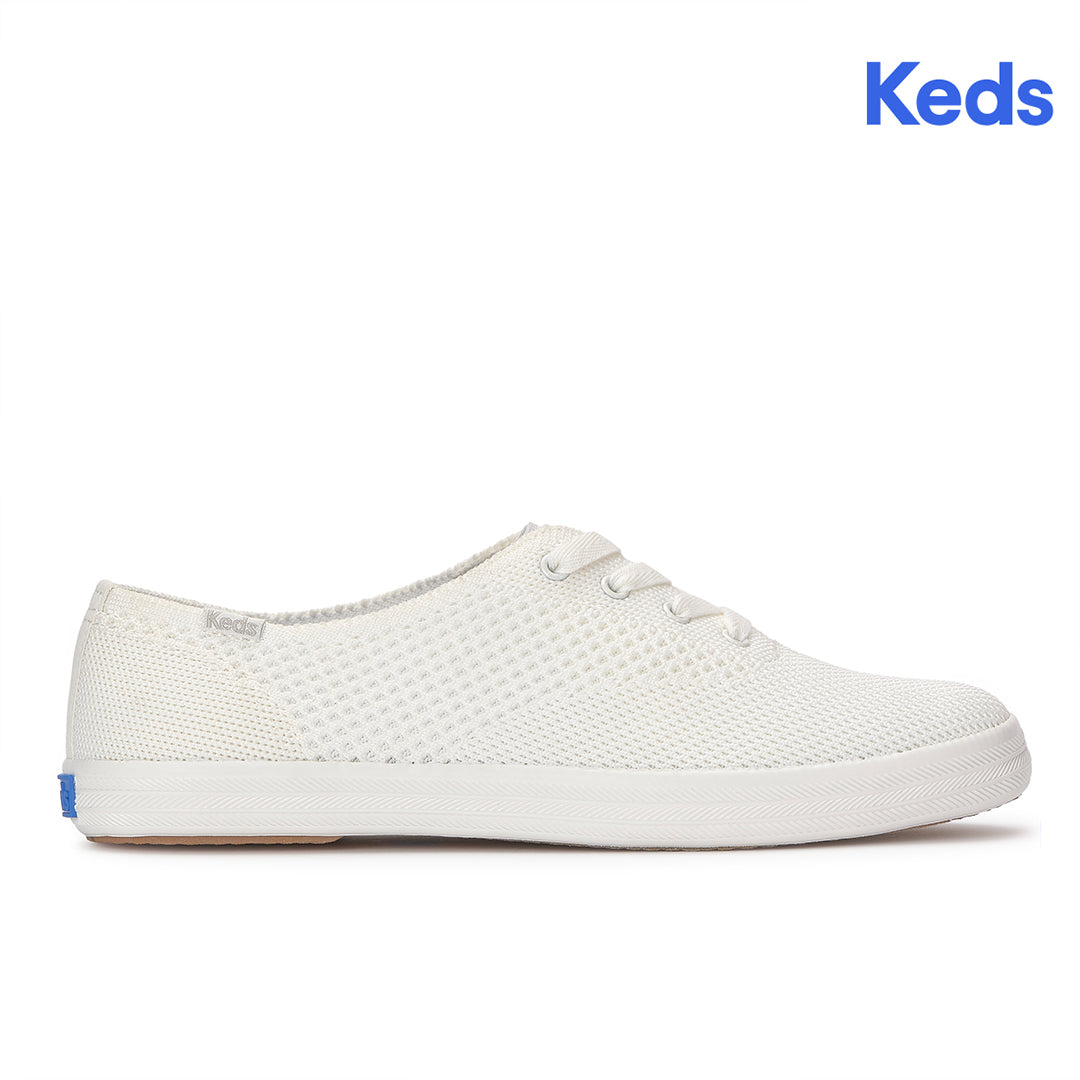 Women's Keds Champion Eng Knit Snow White Sneaker — Versatile