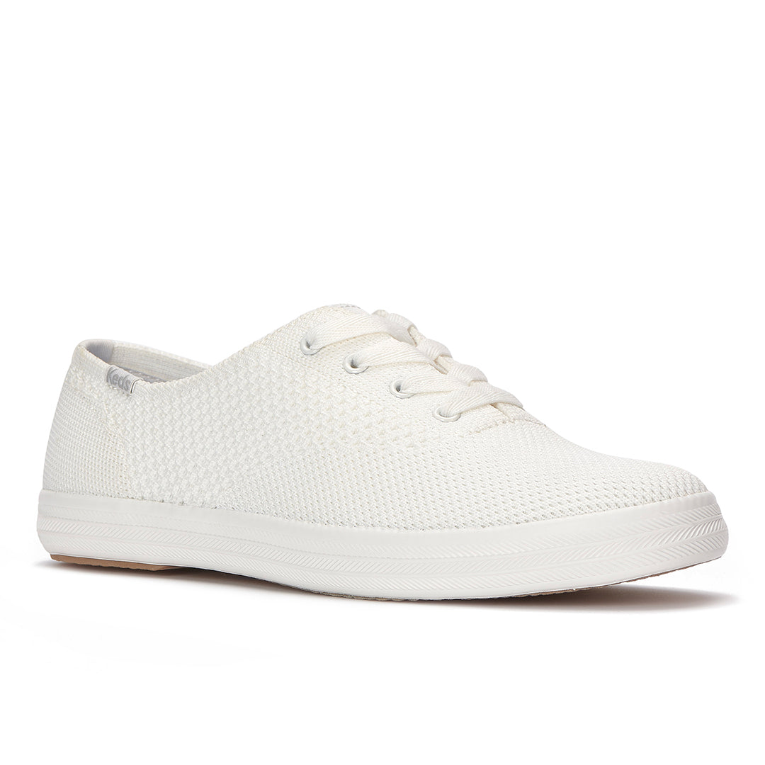 Women's Keds Champion Eng Knit Snow White Sneaker — Versatile