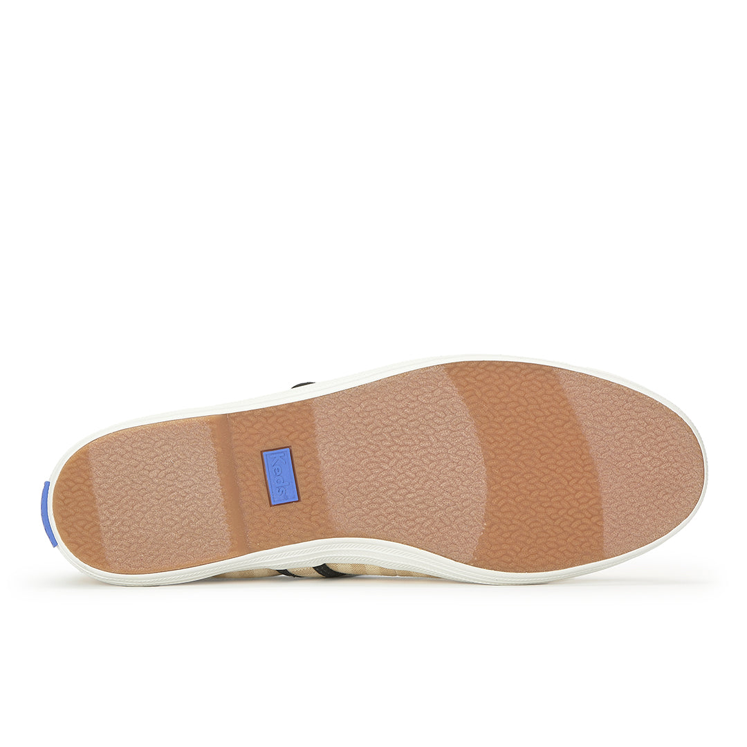 Women's Maisie Mary Jane Printed Stripe Twill Black/Natural Sneaker — Versatile