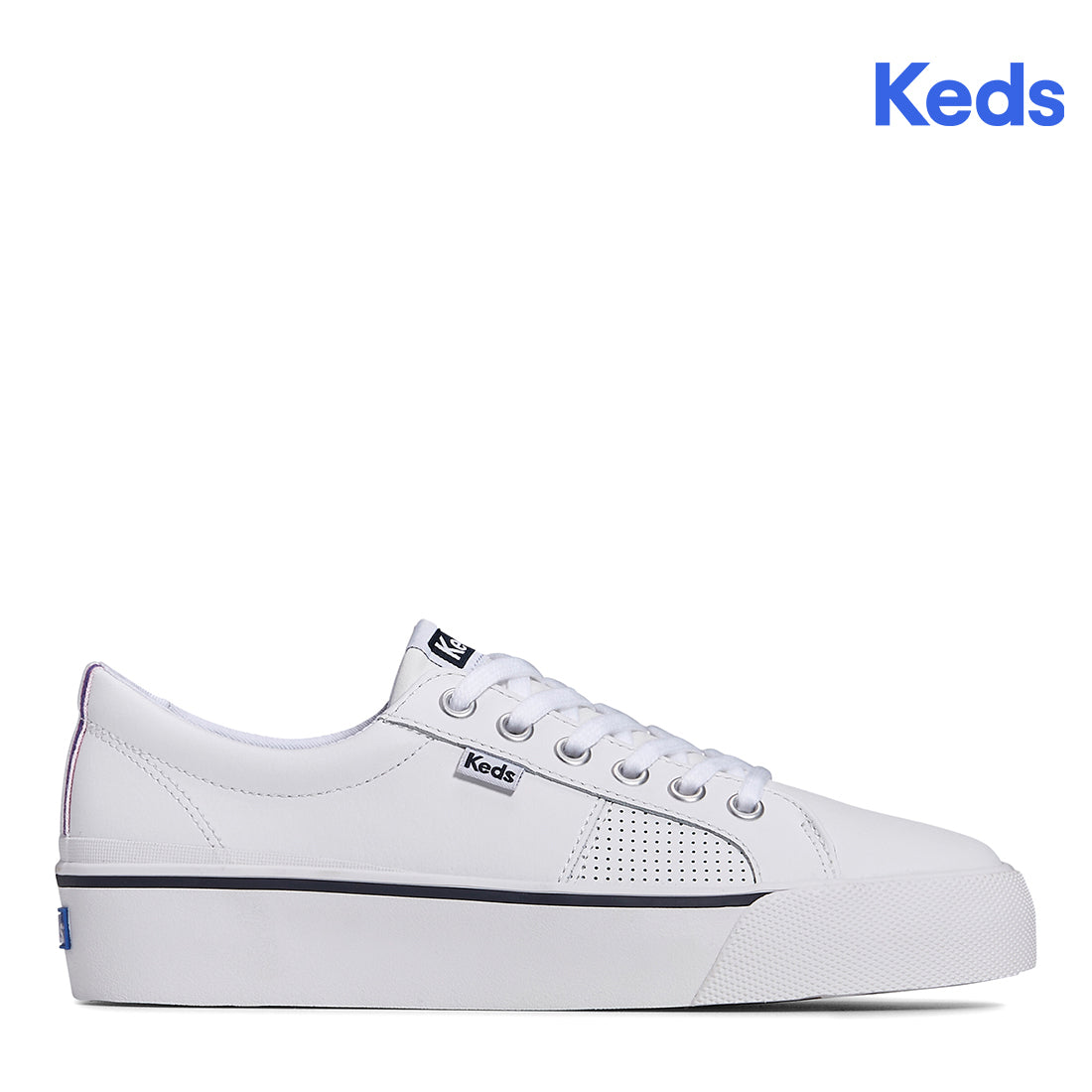 Women's Jump Kick Duo Leather Webbing Sneaker White — Polished