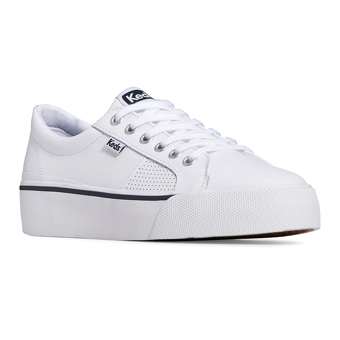 Women's Jump Kick Duo Leather Webbing Sneaker White — Polished