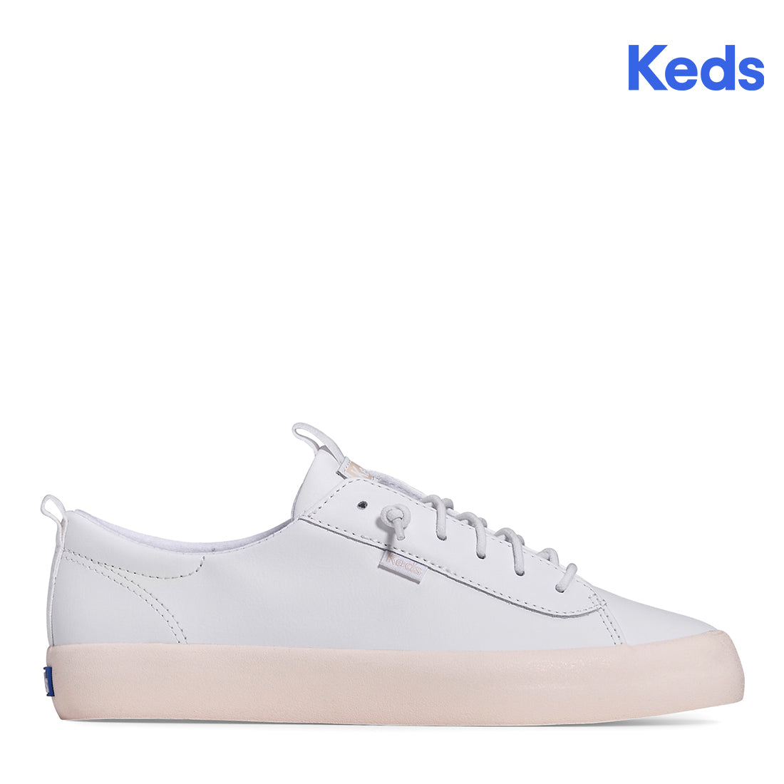 Women's Kickback Leather Pop Foxing SMU Sneaker White/Blush — Polished