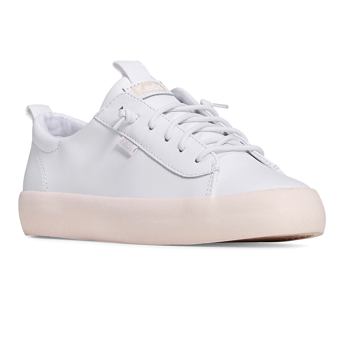 Women's Kickback Leather Pop Foxing SMU Sneaker White/Blush — Polished