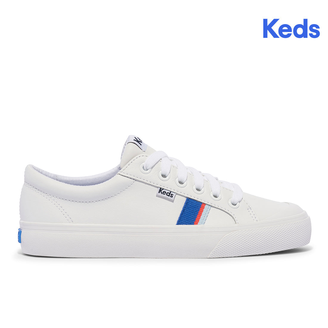 Women's Jump Kick Leather Toe Cap White/Red/Blue — Polished