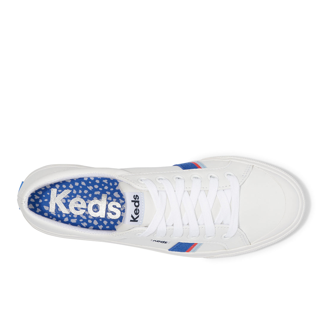 Women's Jump Kick Leather Toe Cap White/Red/Blue — Polished