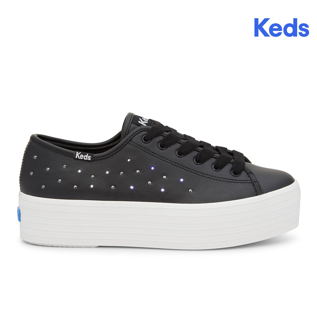 Keds Womens' Triple Up Leather Light Up Black — Polished