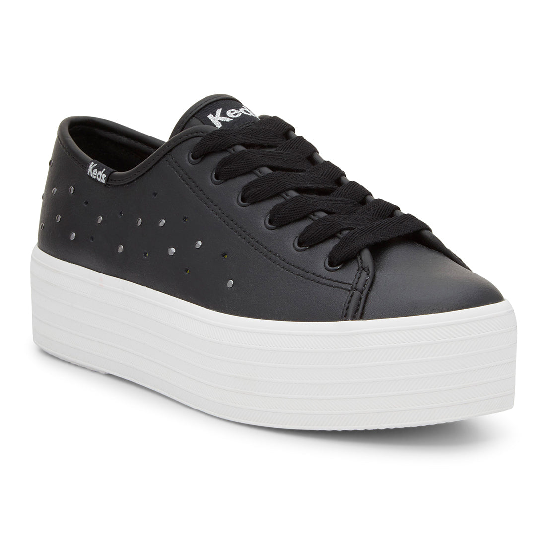 Keds Womens' Triple Up Leather Light Up Black — Polished