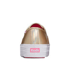Women's Barbie Point Metallic Leather Sneaker Gold