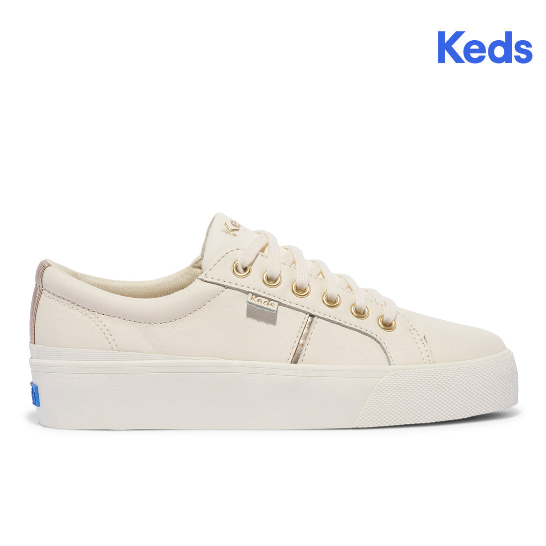 Women's Jump Kick Duo Leather Metallic Pops Off-White Sneaker — Polished