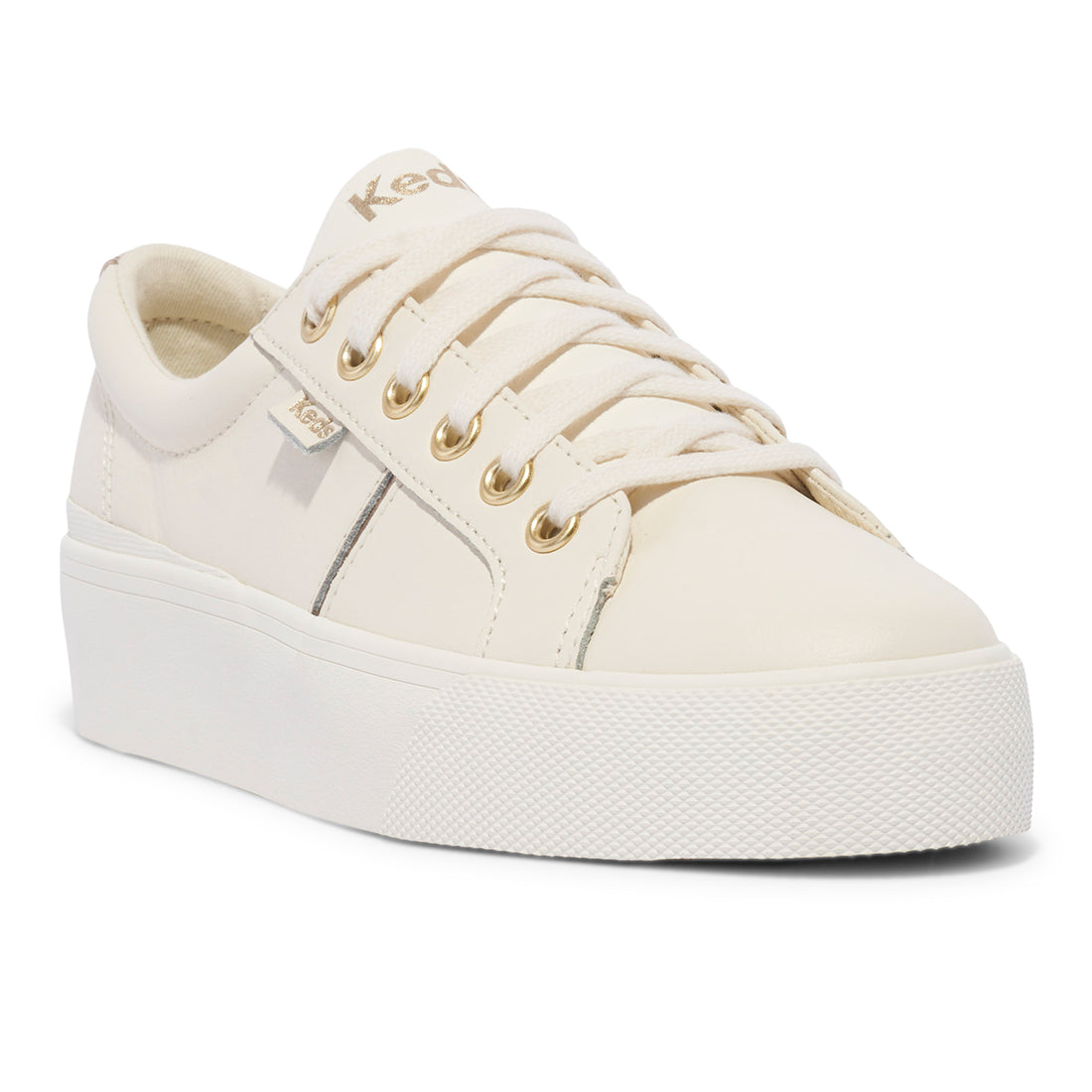 Women's Jump Kick Duo Leather Metallic Pops Off-White Sneaker — Polished