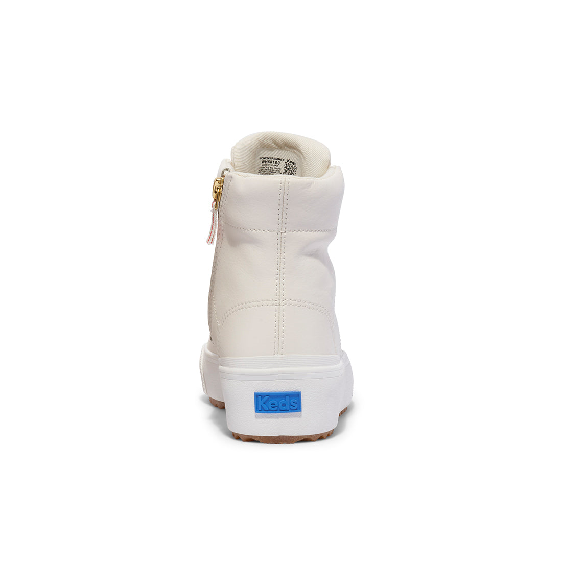 Keds Womens' Remi Mid Zip Leather Off White — Polished