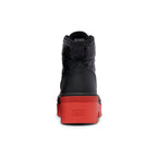 Keds Womens' Soho Boot Quilted Nylon Pop Outsole Black/Red