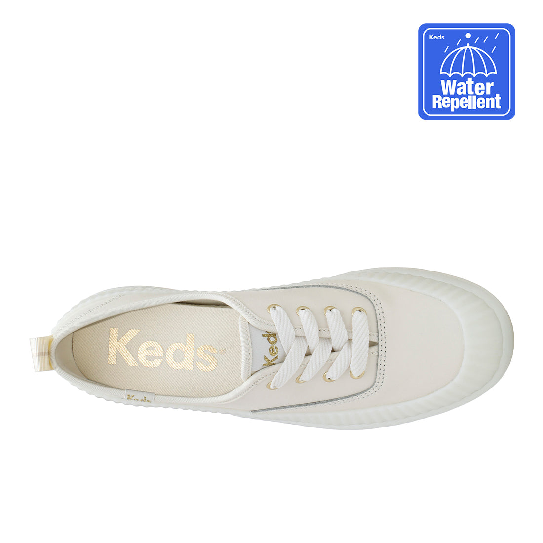 Keds Womens' The Platform Lug Weatherized Leather Off White — Elevated