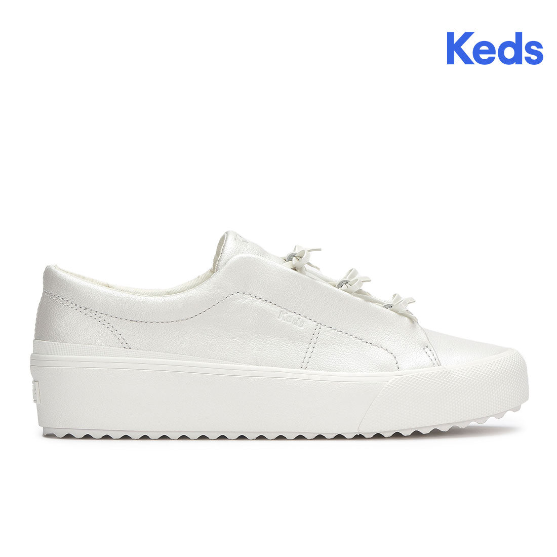 Women's Remi Mini Bow Leather Sneaker Pearlized White — Polished