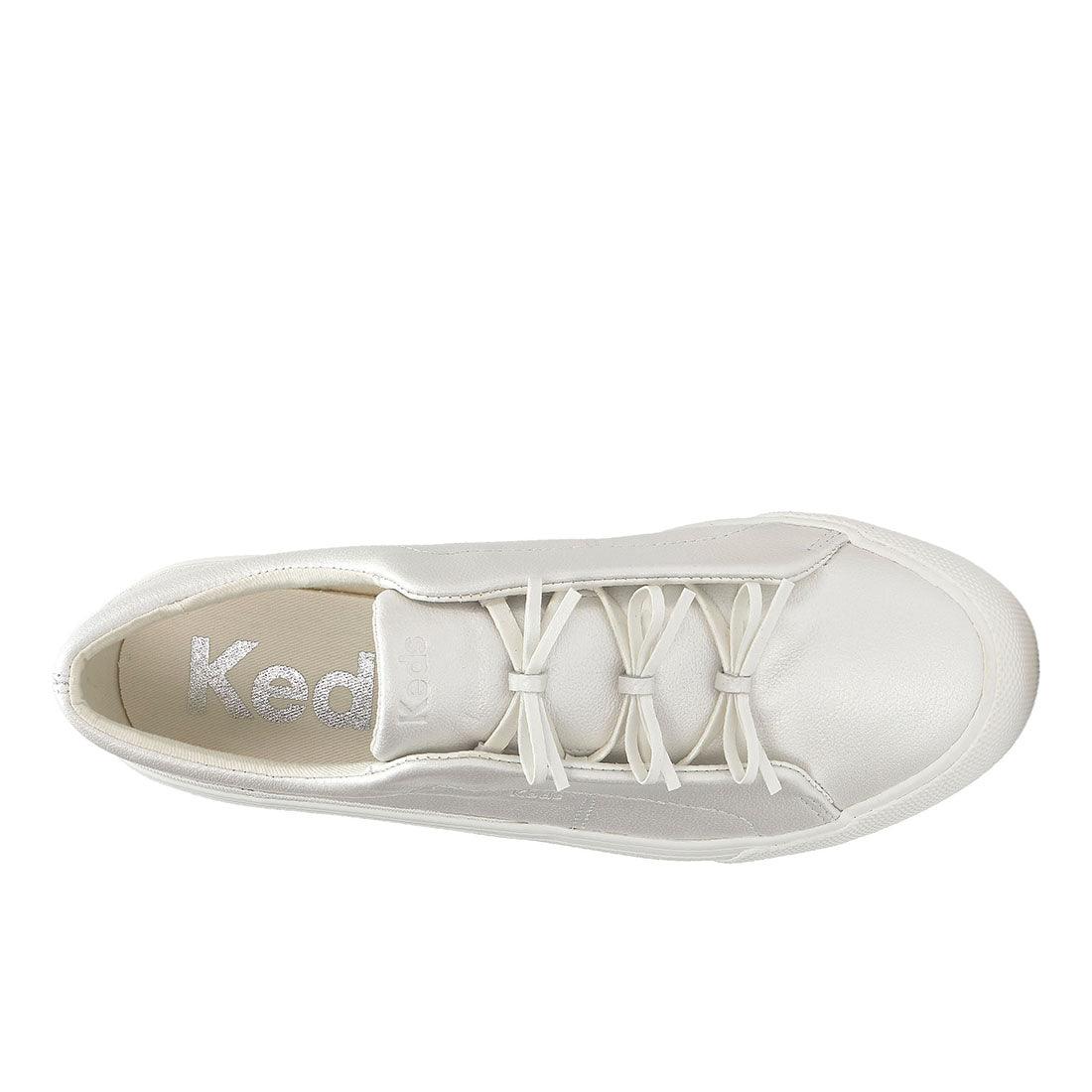 Women's Remi Mini Bow Leather Sneaker Pearlized White — Polished