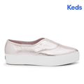 Keds Womens' Point Slip Metallic Leather Rose Gold