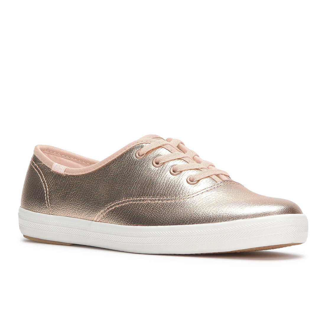 Womens Champion Leather Luxe Sneaker Rose Gold — Polished