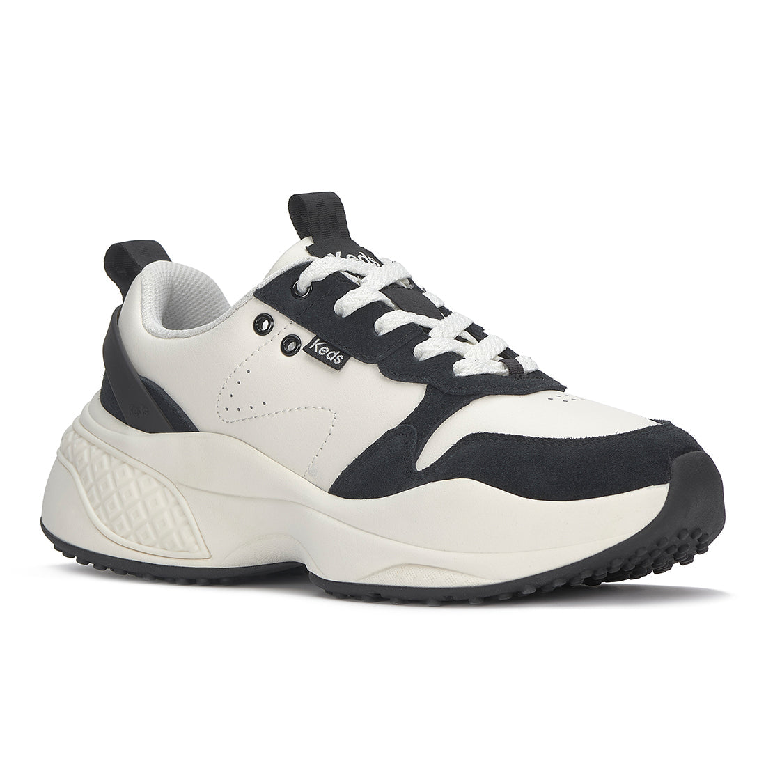 Women's Cross City Trainer Leather/Mesh Sneaker White/Black — Polished