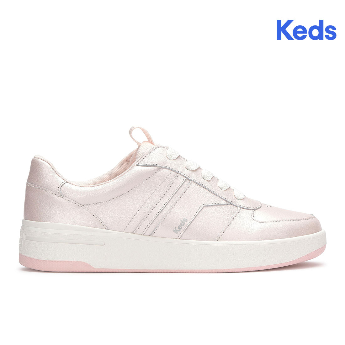 Women's The Court II Pearlized Leather Sneaker Pearlized Pink — Polished