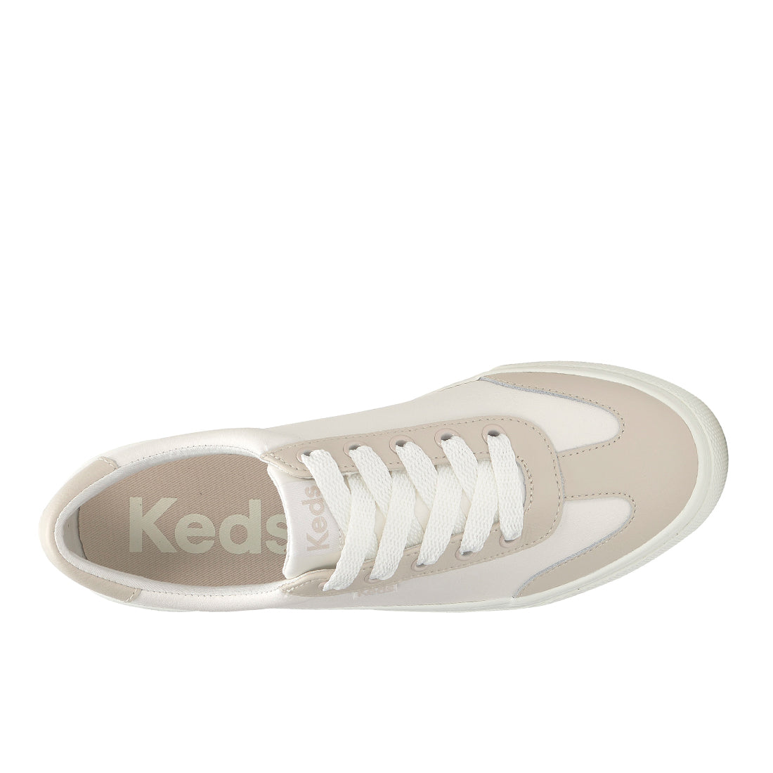 Women's Jump Kick T-Toe Leather Sneaker Snow White/Oatmeal — Polished
