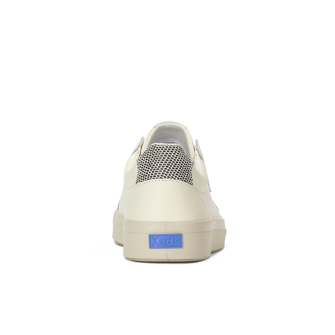 Keds Pursuit Zip Leather Dalmata Heel Egret/Black — Polished