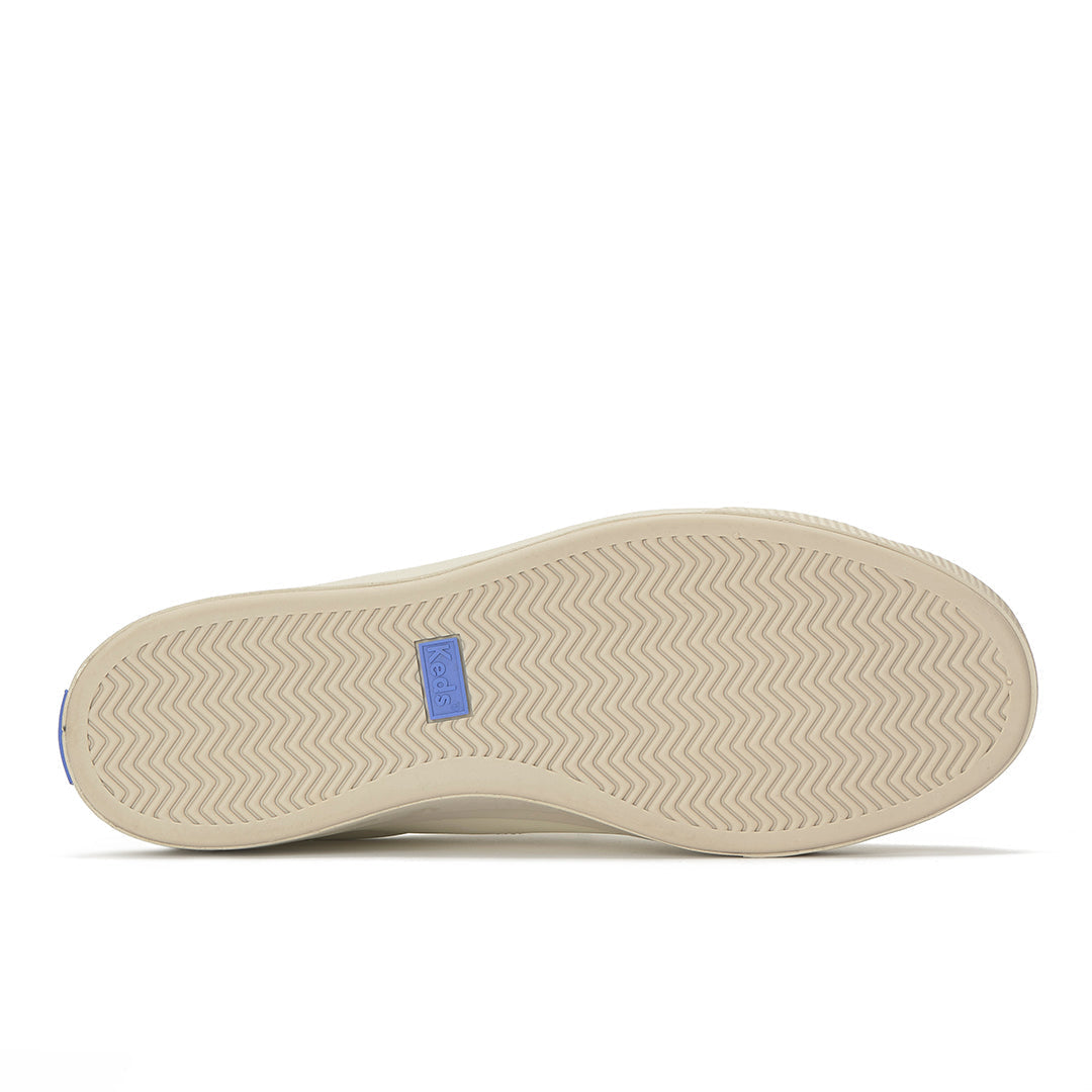 Keds Pursuit Zip Leather Dalmata Heel Egret/Black — Polished