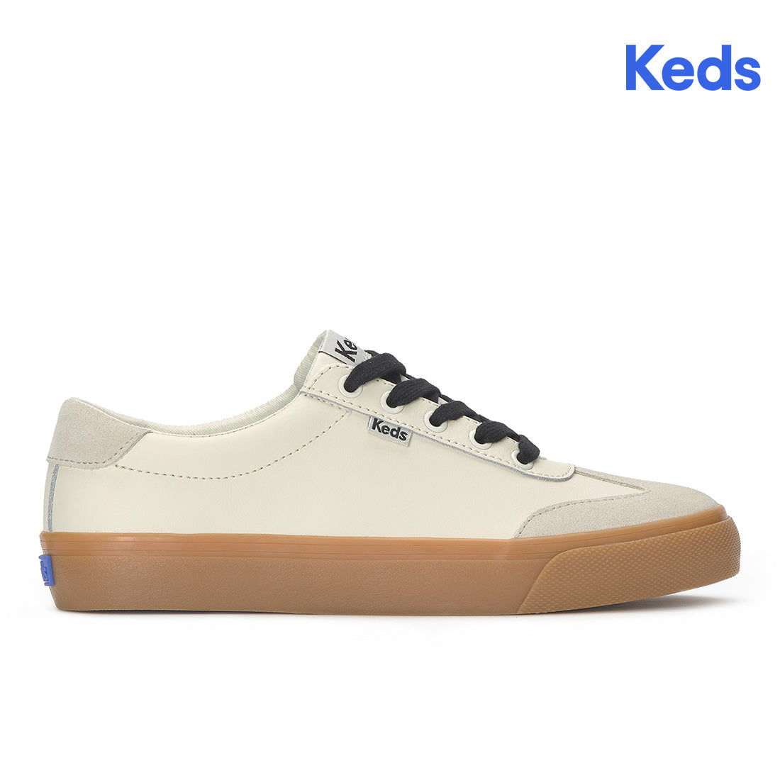 Keds Jump Kick T-Toe Leather/Suede Egret/Oatmeal — Polished