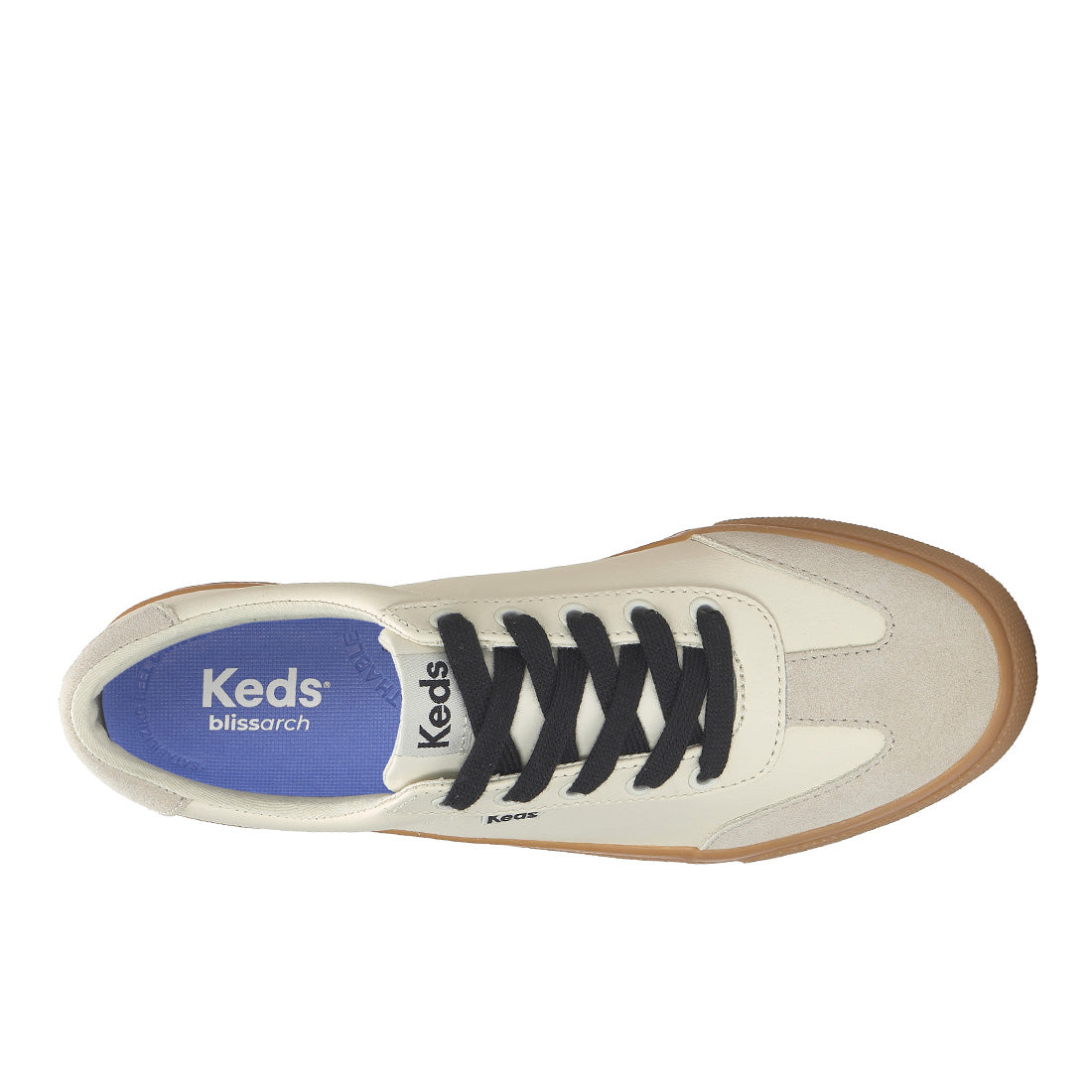 Keds Jump Kick T-Toe Leather/Suede Egret/Oatmeal — Polished