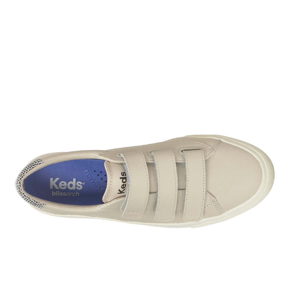 Keds Jump Kick V Leather Dalmata Heel Oatmeal/Black — Polished