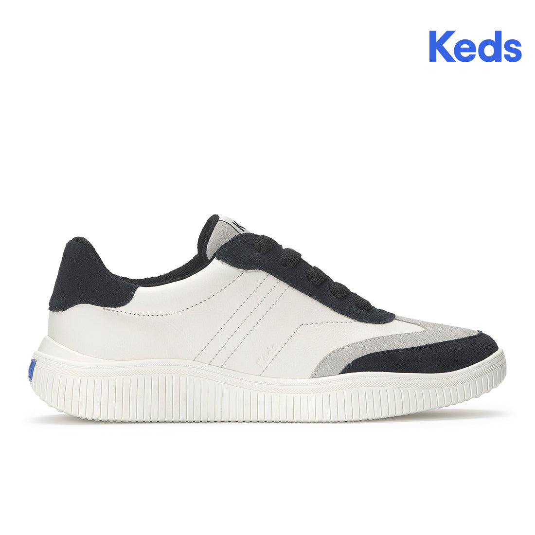 Keds Contest Leather/Suede White/Black — Polished