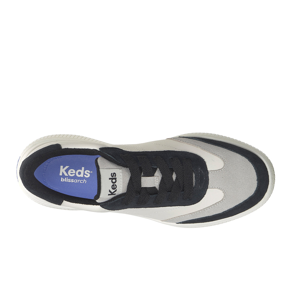 Keds Contest Leather/Suede White/Black — Polished